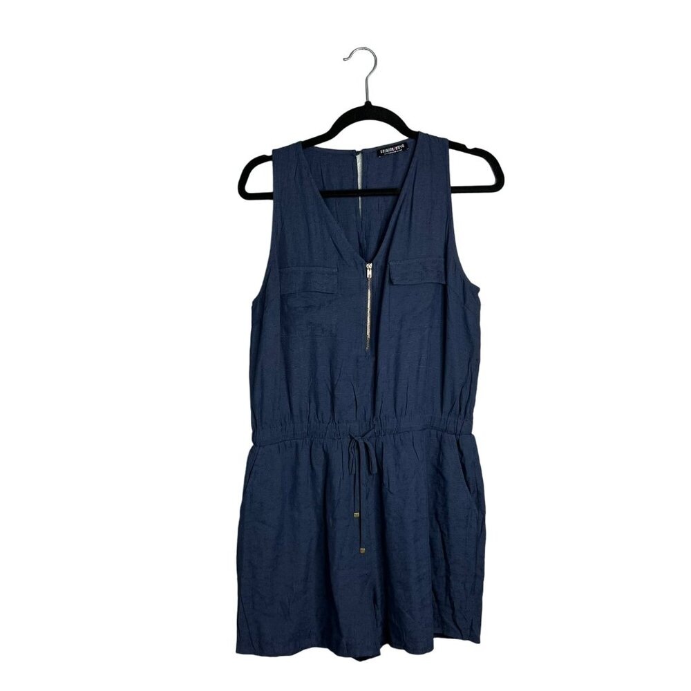 Fashion‎ Nova Sleeveless Romper Size XL Pockets Lightweight Zip Front